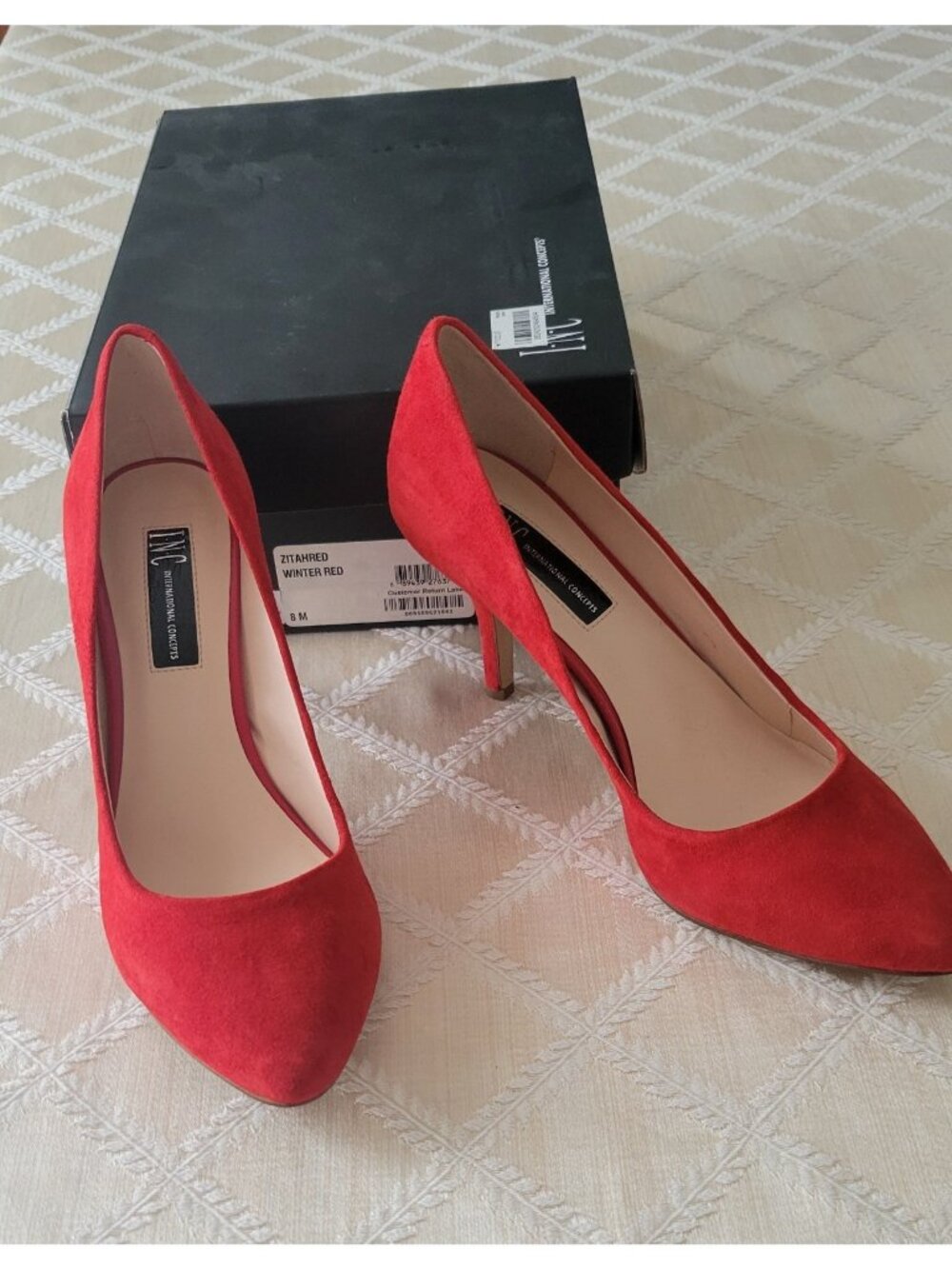 INC International Concepts Red Zitah Stiletto Pump Slip On Women 8M